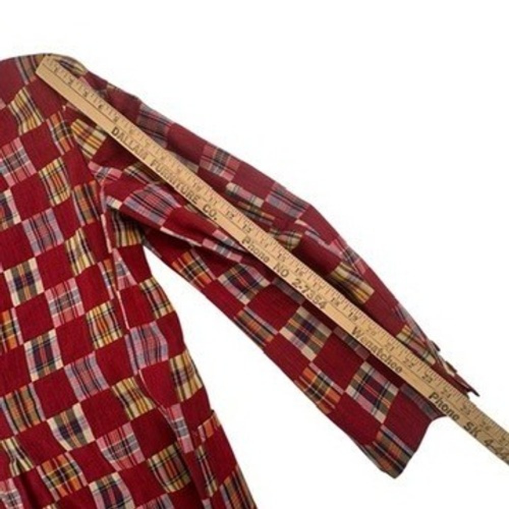 Robert Lewis Idea 42 L Mens Blazer Vintage‎ Patchwork Plaid Red Multi Sport Coat - Picture 11 of 13
